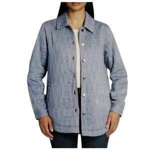 NWT JACHS Girlfriend NY Quilted Shirt Jacket Shacket Sz L Woman's